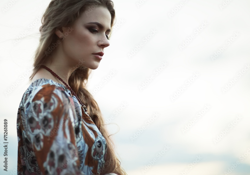 dramatic portrait hippie girl dramatic portrait hippie girl