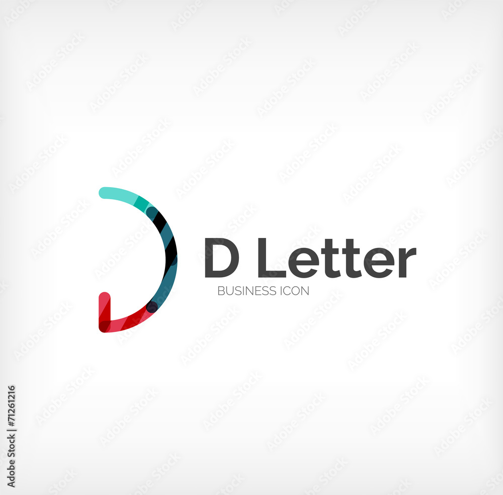 D letter logo, minimal line design D letter logo, minimal line design