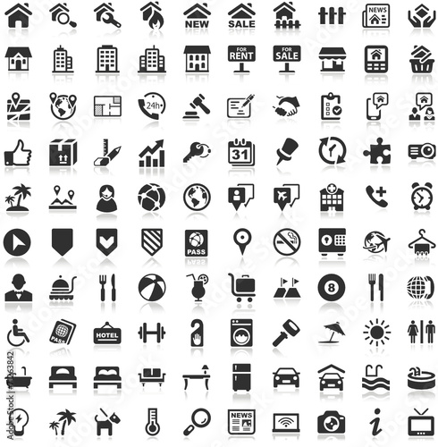 Shadow Iconset black Icons Real Estate Buildings Travel Holiday