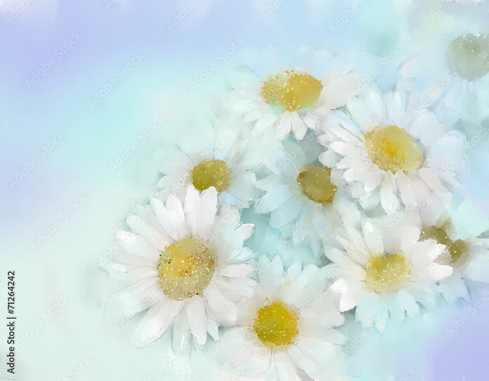Fototapeta premium Gerbera flower.Abstract flower oil painting