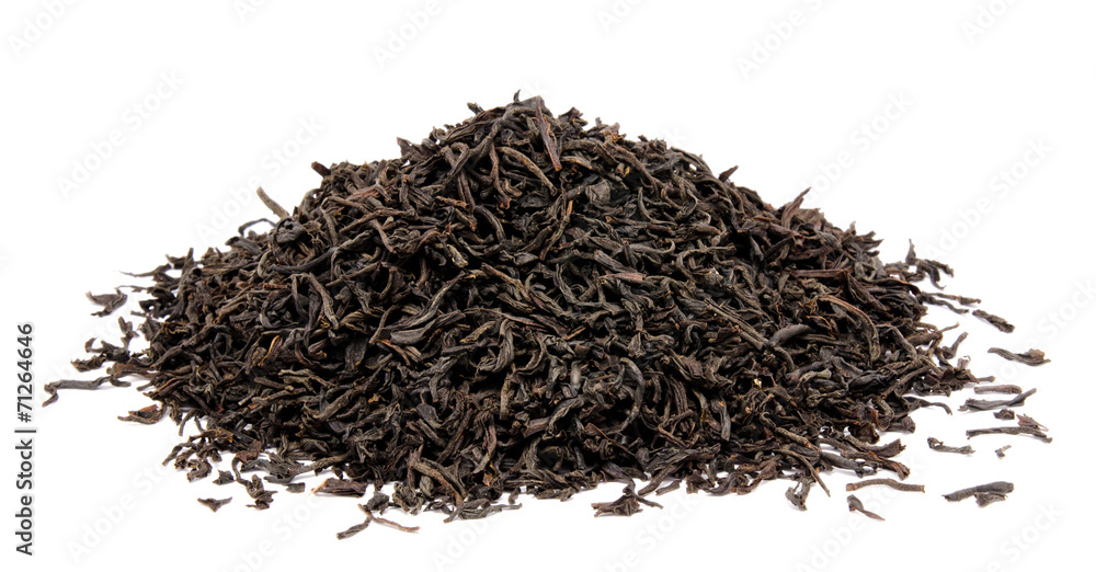 Dry black tea leaves isolated Dry black tea leaves isolated