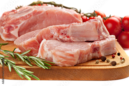 Fresh raw duck and vegetables prepared for cooking