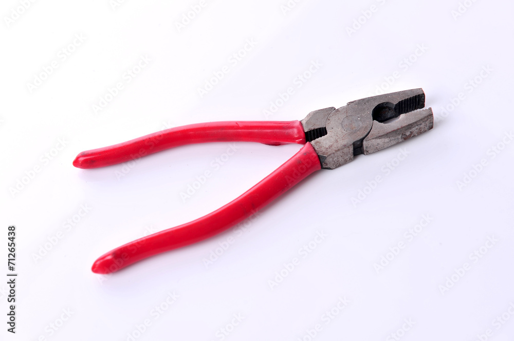 Pliers wire cutters isolated on white background. Pliers wire cutters isolated on white background.