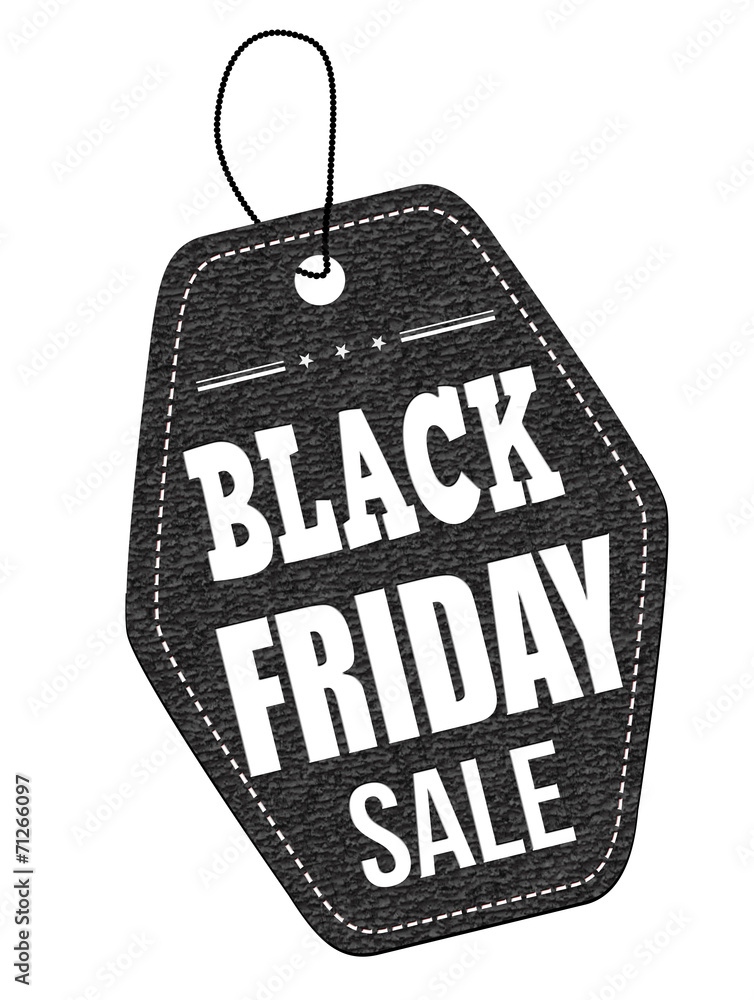 Black friday sale leather label or price tag