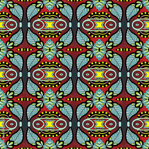 Wallpaper Mural seamless geometry vintage pattern, ethnic style ornamental backg Torontodigital.ca