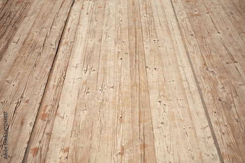 Old brown wooden floor perspective. Background photo texture