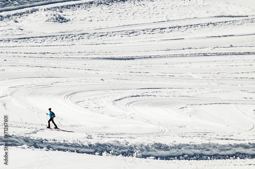 Crosscountry skier in the austrian Alps