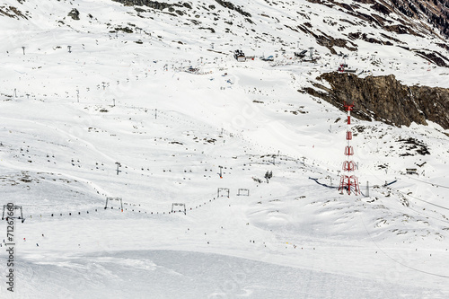 Rope tow systems of Kitzsteinhorn ski region in Austria
