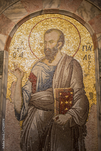 Saint Paul of Tarsus mosaic in Chora Church, Istanbul, Turkey