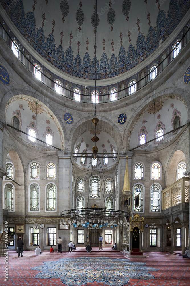People perform the ritual prayers of islam in Eyup Sultan Mosque