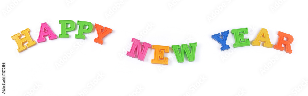 Obraz premium Happy New Year colorful text