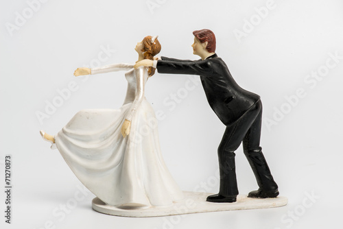 Couple wedding cake topper isolated
