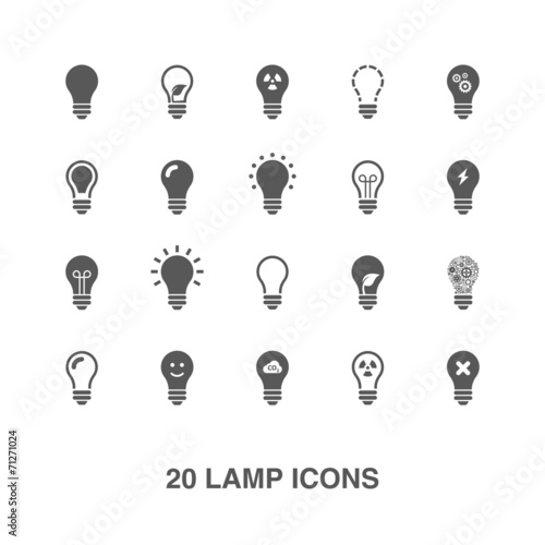 Lamp icons set.