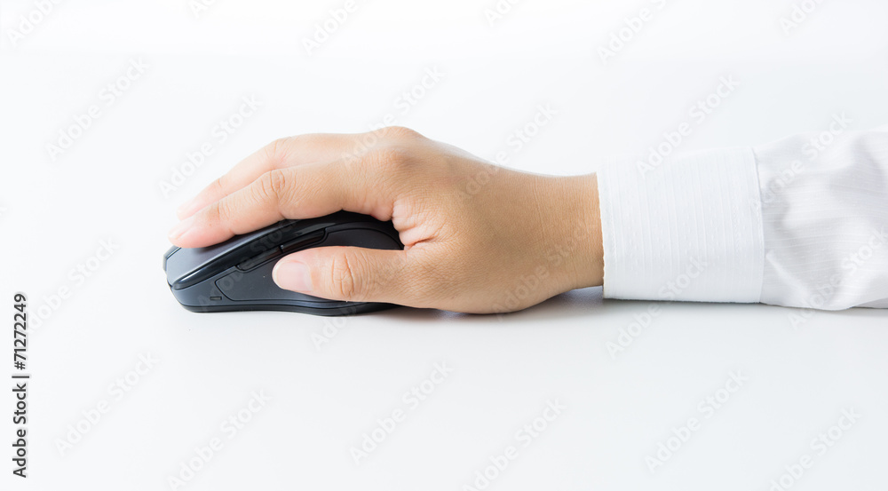 hand holding computer wireless mouse isolated hand holding computer wireless mouse isolated