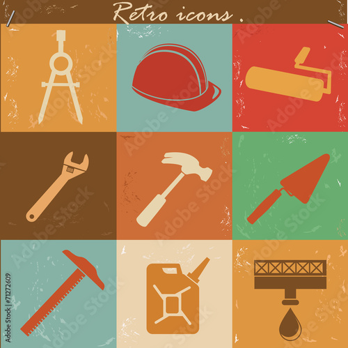 Tools Industry icons,retro vector