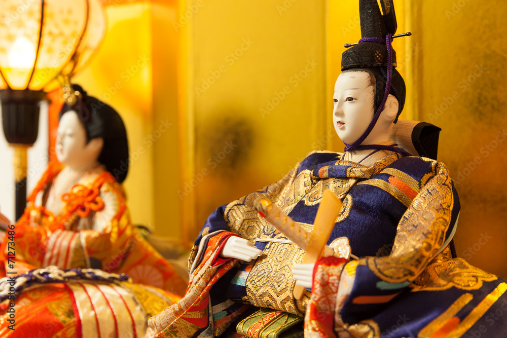 Hina Dolls at the Girls' Festival, peach festival, in Japan Hina Dolls at the Girls' Festival, peach festival, in Japan