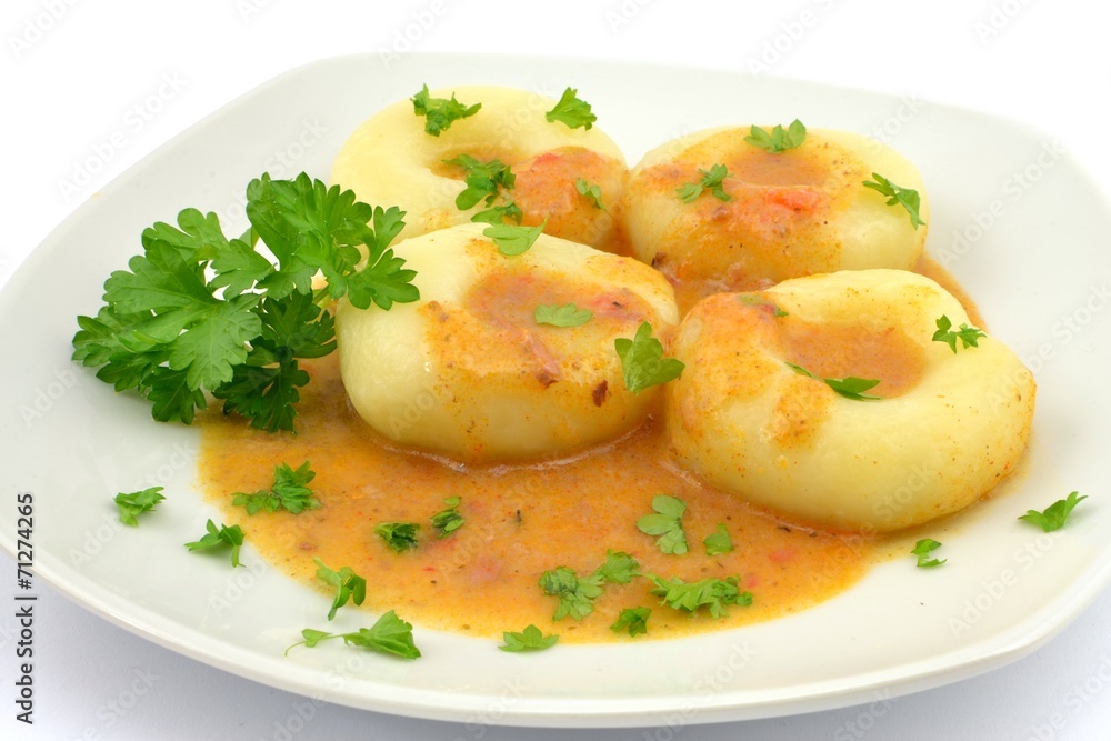 dumplings with goulash sauce dumplings with goulash sauce