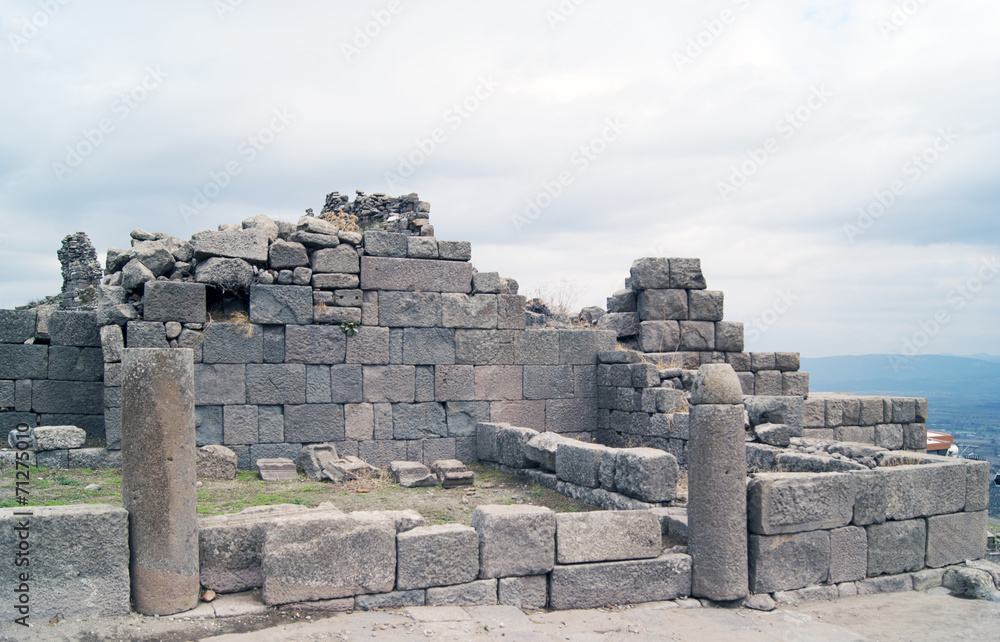 The ruins of the trajan temple walls