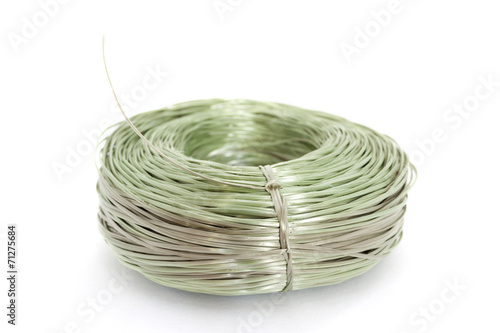 Plastic rope over white background