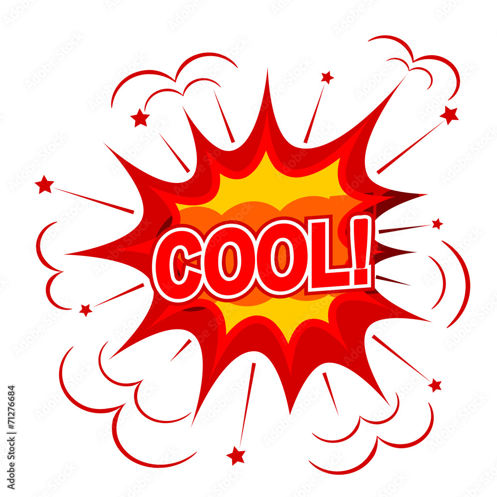 Cartoon COOL! on a white background. Vector illustration. Cartoon COOL! on a white background. Vector illustration.