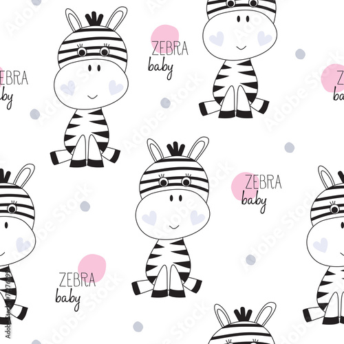 zebra baby pattern vector illustration