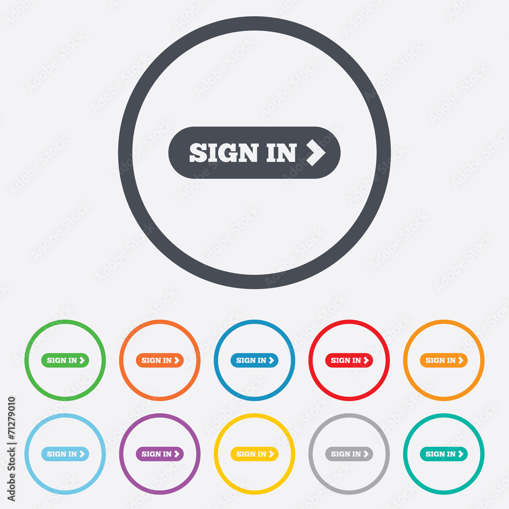 Sign in with arrow sign icon. Login symbol Sign in with arrow sign icon. Login symbol