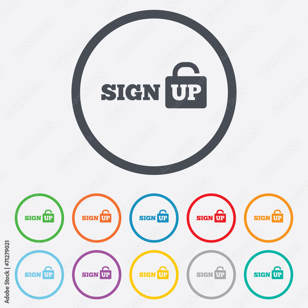 Sign up sign icon. Registration symbol. Sign up sign icon. Registration symbol.