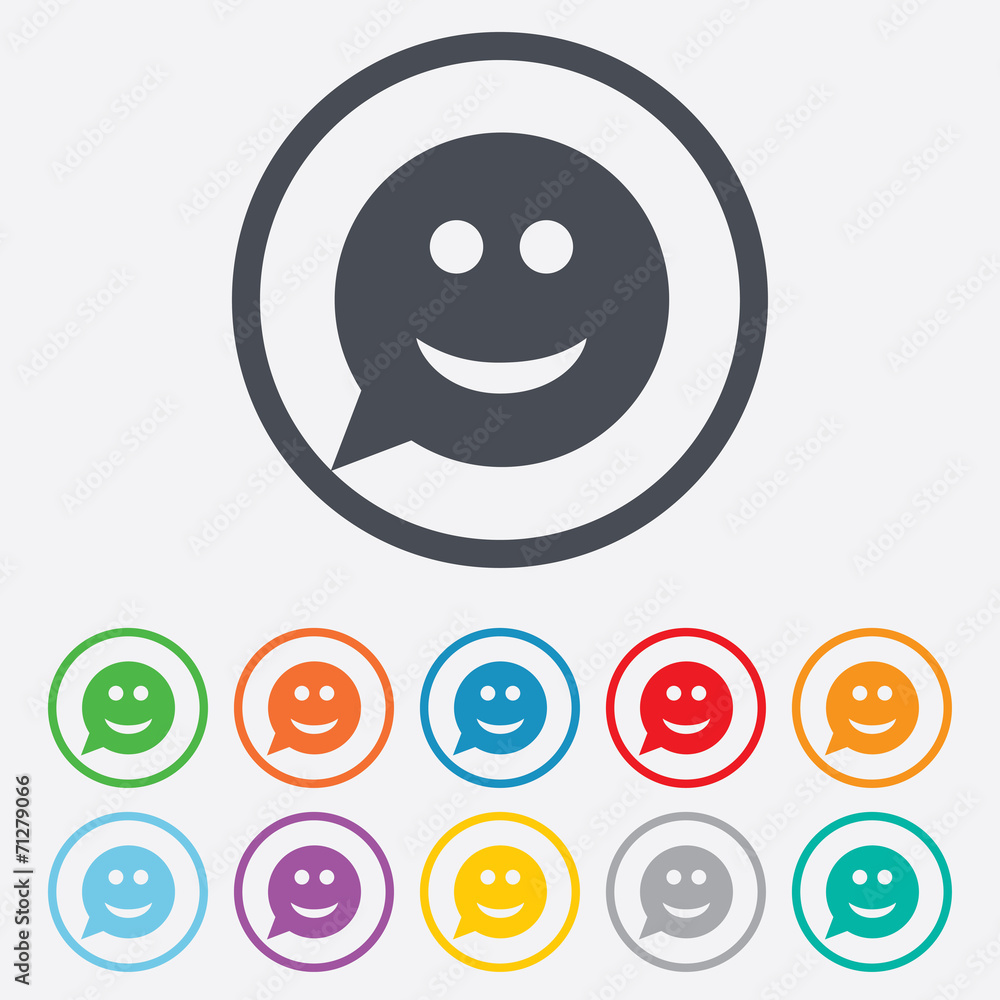 Fototapeta premium Smile face sign icon. Smiley symbol.