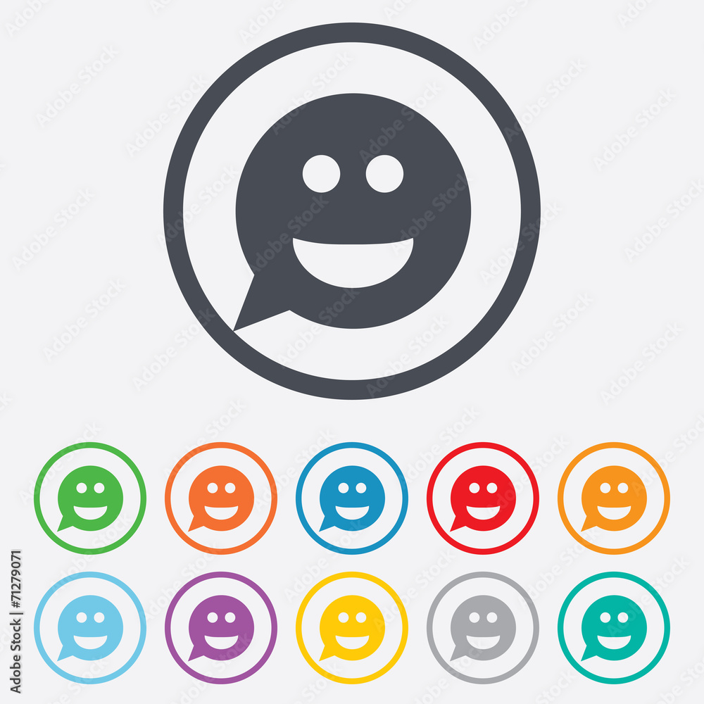 Fototapeta premium Smile face sign icon. Smiley symbol.