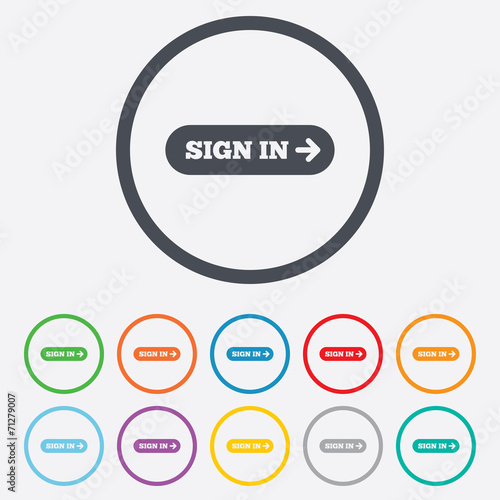 Wallpaper Mural Sign in with arrow sign icon. Login symbol Torontodigital.ca