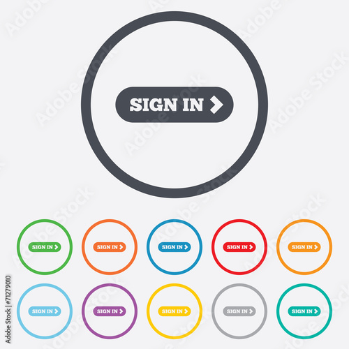 Wallpaper Mural Sign in with arrow sign icon. Login symbol Torontodigital.ca