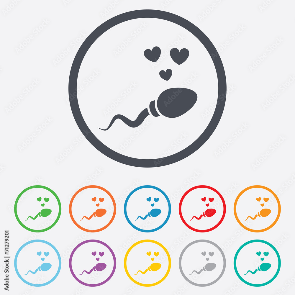 Sperm sign icon. Fertilization symbol. Sperm sign icon. Fertilization symbol.