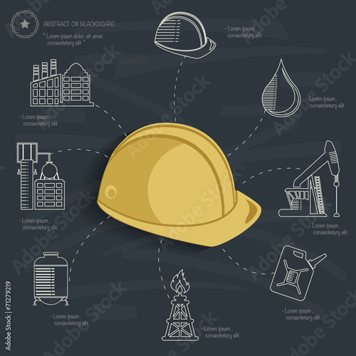 Industrial concept on blackboard background,clean vector