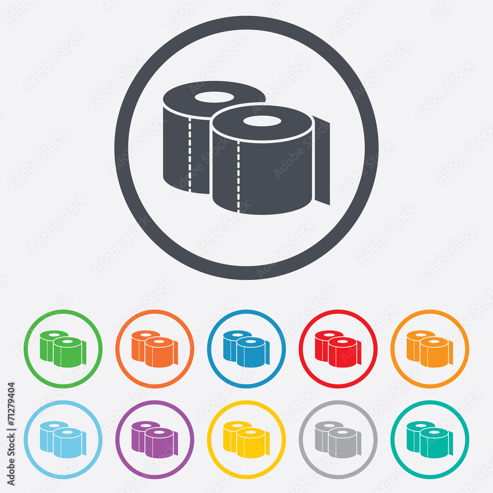 Toilet papers sign icon. WC roll symbol. Toilet papers sign icon. WC roll symbol.