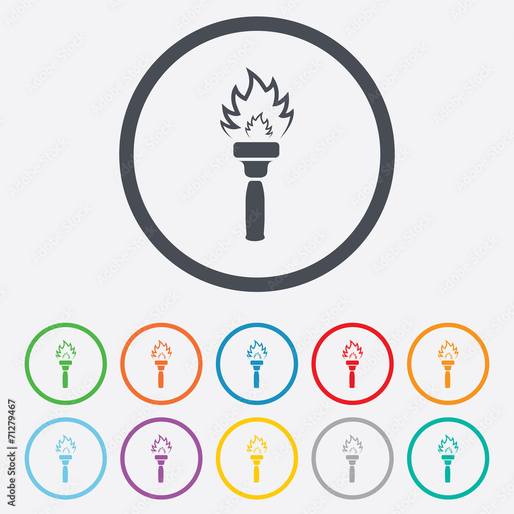 Torch flame sign icon. Fire symbol. Torch flame sign icon. Fire symbol.