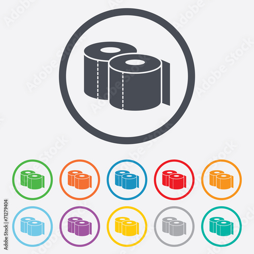Toilet papers sign icon. WC roll symbol.