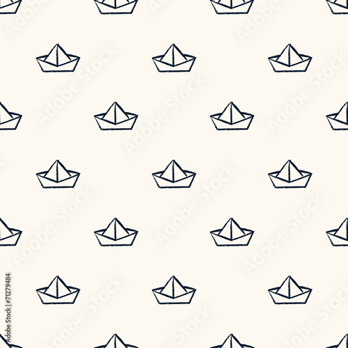 Seamless nautical pattern with paper boats.