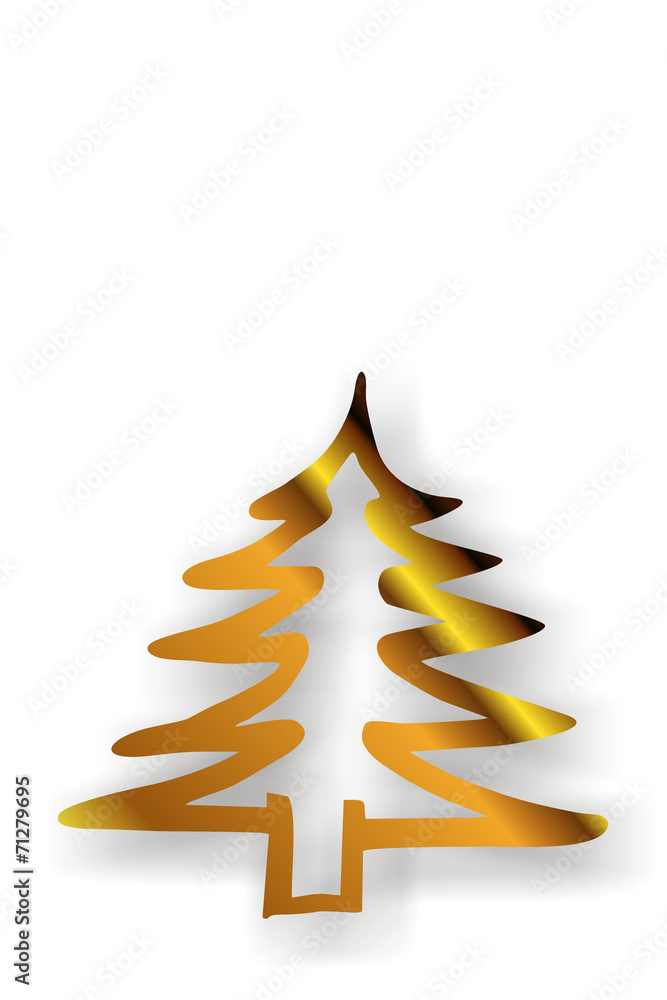 goldene Tannenbaumsilhouette... goldene Tannenbaumsilhouette...