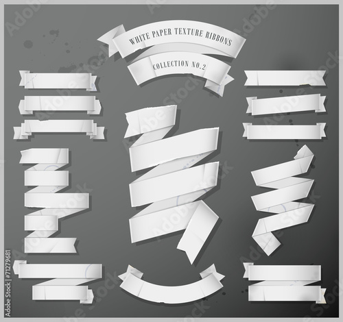 White paper texture ribbons - Collection No.2- Eps 10
