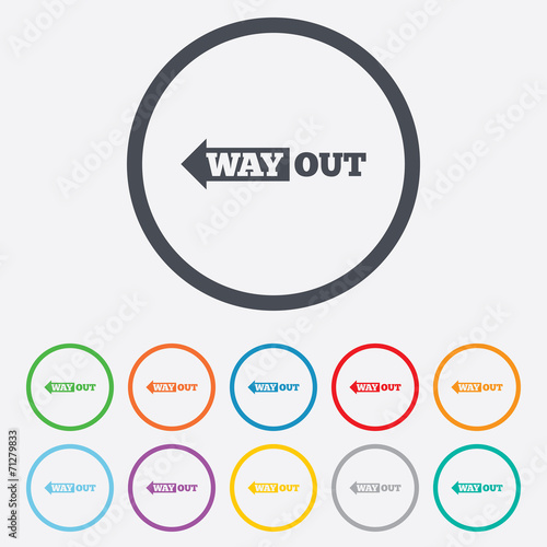 Wallpaper Mural Way out left sign icon. Arrow symbol. Torontodigital.ca