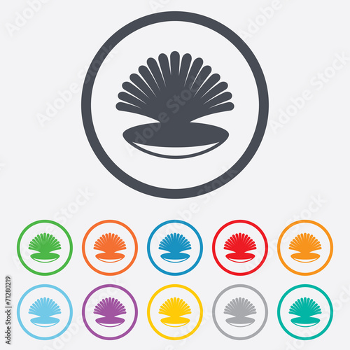 Sea shell sign icon. Conch symbol. Travel icon.