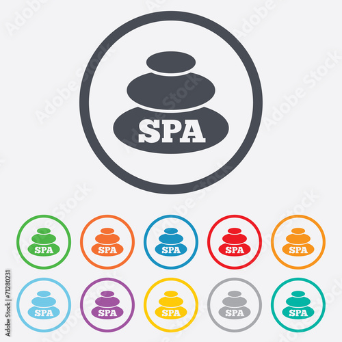 Spa sign icon. Spa stones symbol.