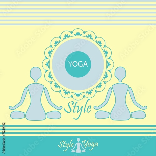 emblem yoga style on a light background meditation design