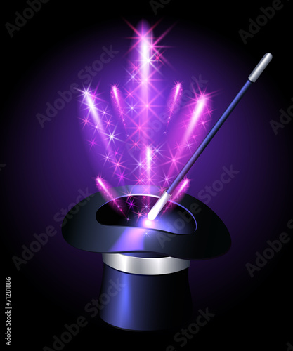 Conjurer hat with sparkle fireworks