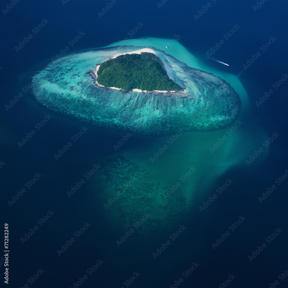 Aerial view of idyllic tropical island Aerial view of idyllic tropical island
