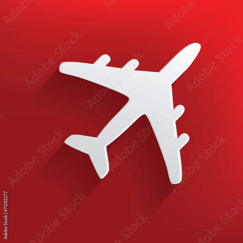 Airplane design on red background,clean vector