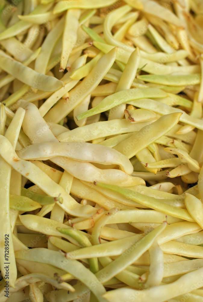 Yellow string bean in heap