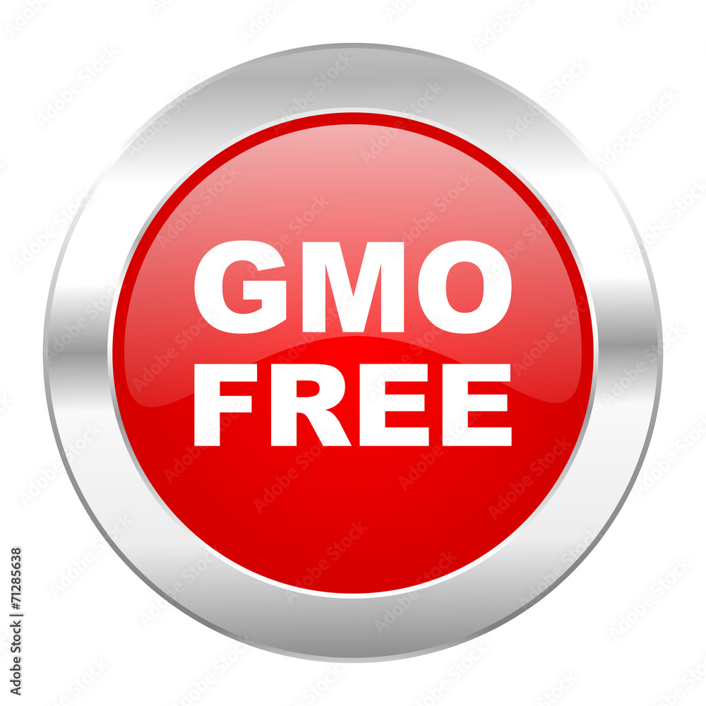 gmo free red circle chrome web icon isolated gmo free red circle chrome web icon isolated