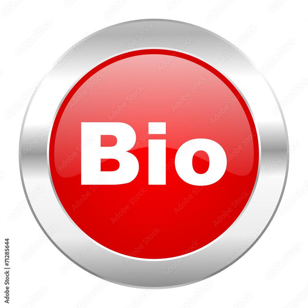 bio red circle chrome web icon isolated bio red circle chrome web icon isolated