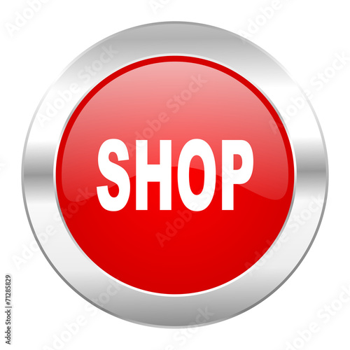 Free Download shop red circle chrome web icon isolated - GFXLoad